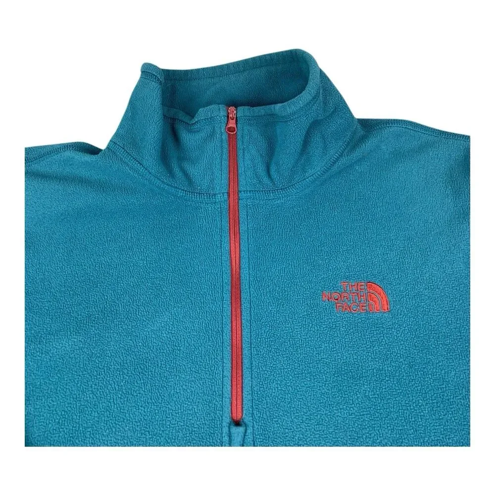 The North Face 1/4 Zip Fleece Pullover Sweater, Teal Green, Men’s Size Medium